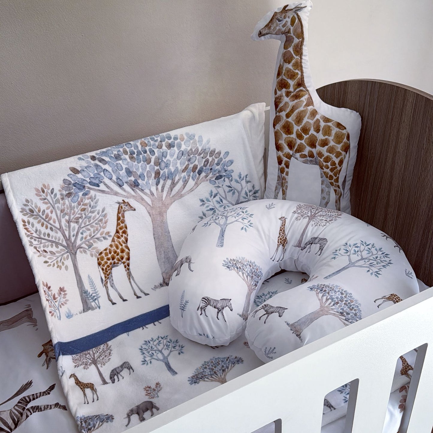 Cot Bedding - Grey Safari Set 03