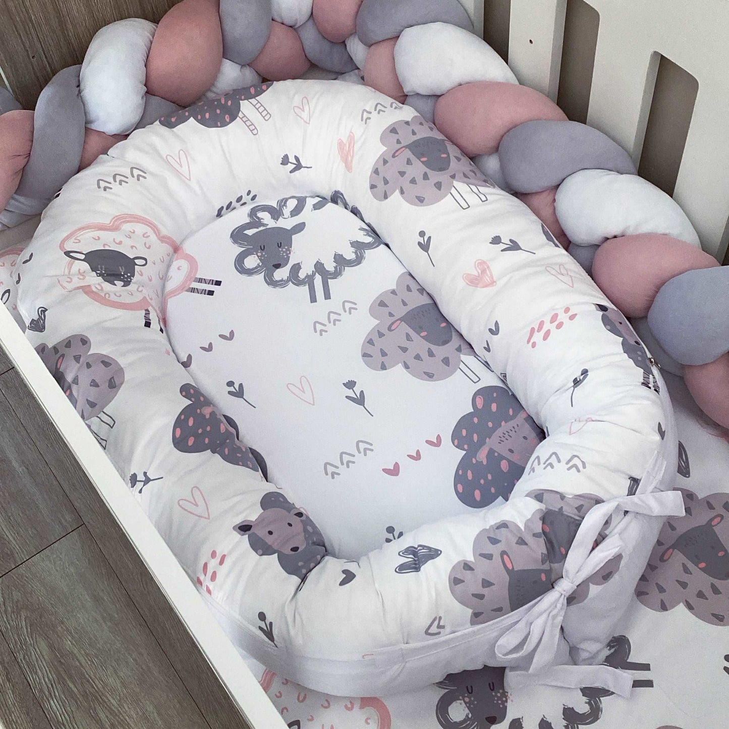 Cot Bedding - Pink Sheep Set 01