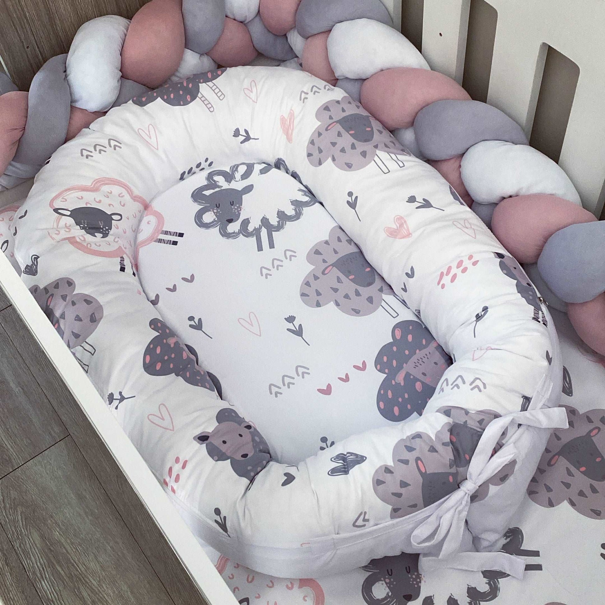 Cot Bedding - Pink Sheep Set 01