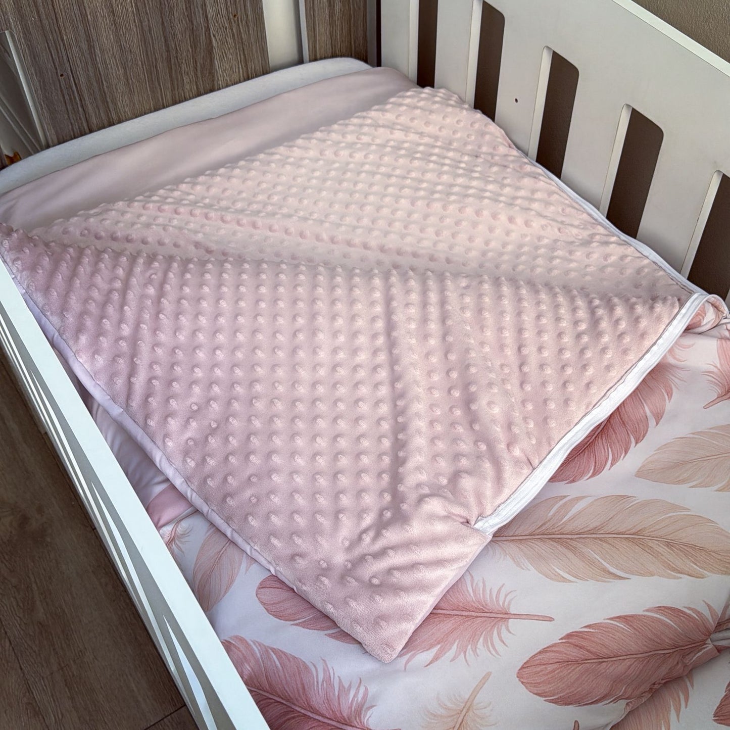 Cot Bedding - Pink Crown Feather Set 01