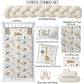 9-piece baby bedding set with comforter, braided bumper, and various pillows in a crib.